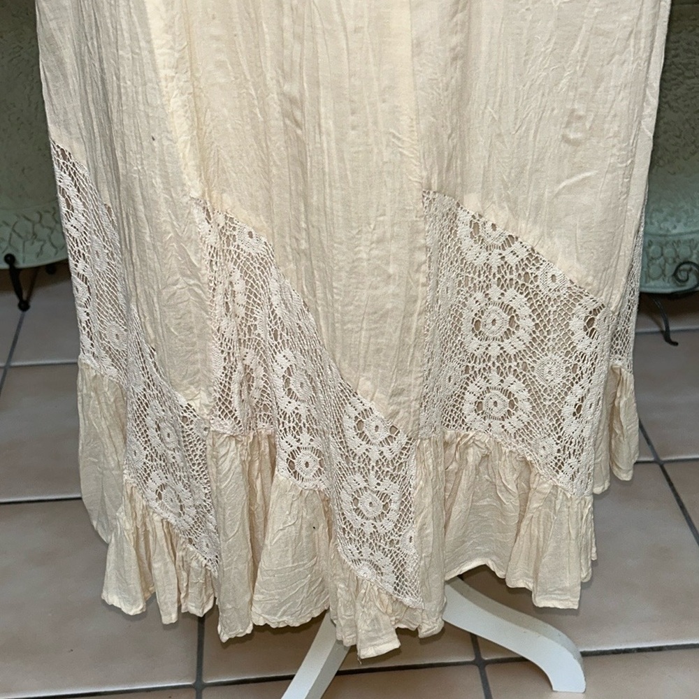 Apt. 9 Women Ivory Lace Floral Embroidered Whimsy Cottage Core Midi A Line Skirt - Picture 2 of 7